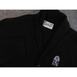 Mitchell & Ness Cardigan Mens Large Black Shawl Collar Button Sweater Jacket